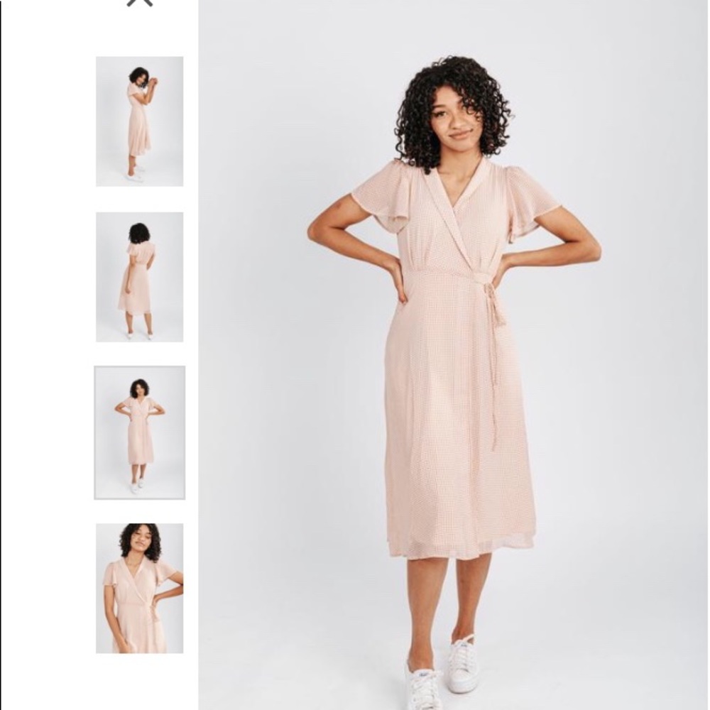 Piper & Scoot The Benfield Gingham Wrap Dress In Rust